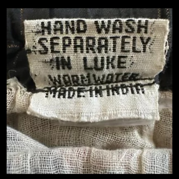 RARE VTG 70s Natasha Indian Cotton Gauze Pullover BLOUSE & SKIRT Boho Hippie SM - Picture 15 of 16